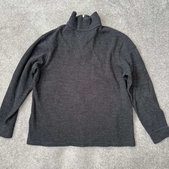 Polo Ralph Lauren Sweater Mens Large Gray Quarter Zip Pullover Pony Logo Cotton - Picture 6 of 6